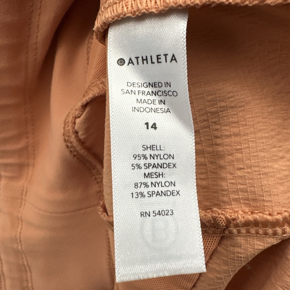 Athleta Trekkie North Shorts 3" Orange Athletic Athleisure Hiking Women's 14 - Picture 4 of 8